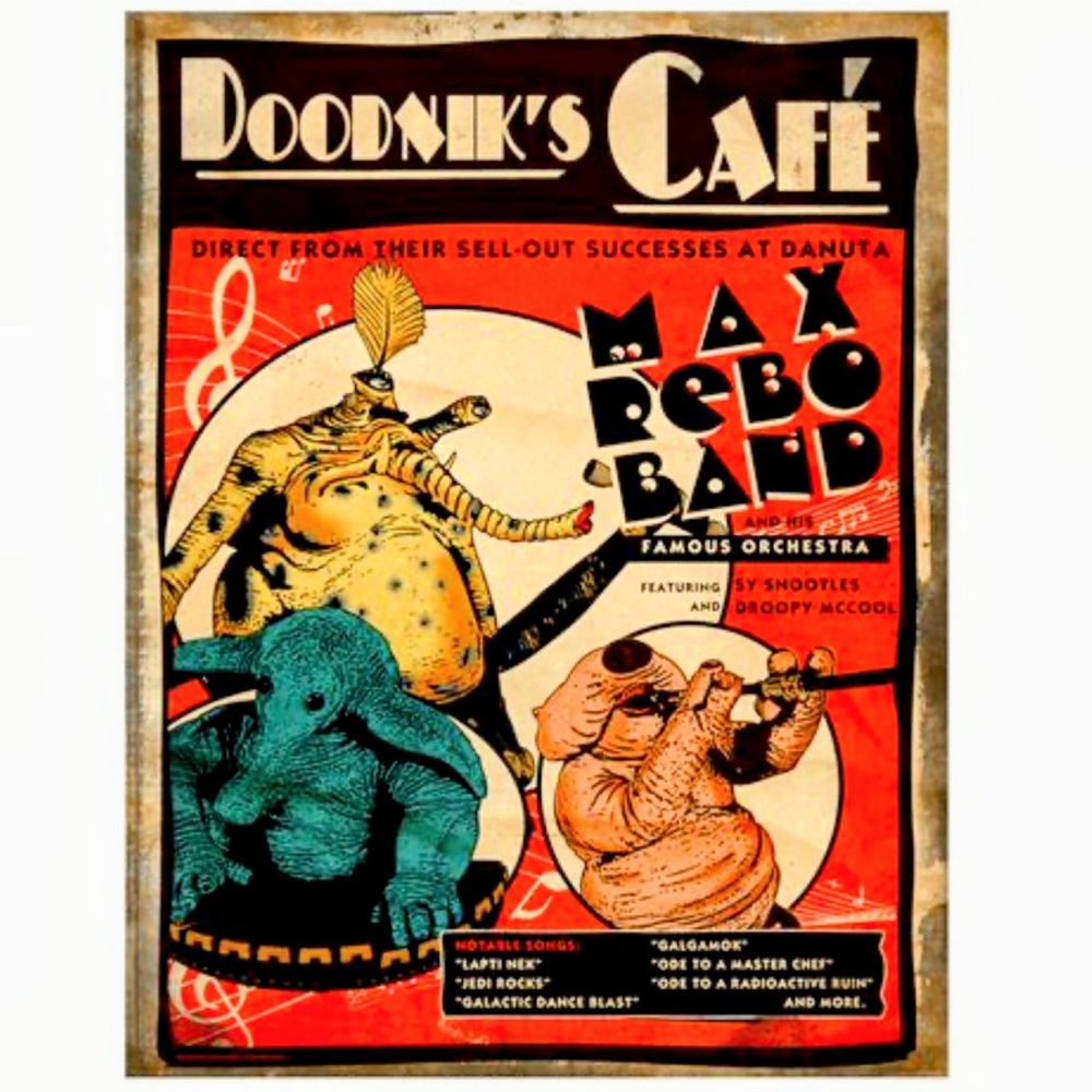 Star Wars Max Rebo Band Doodnik’s Cafe Lithograph Print By Louis Solis Signed